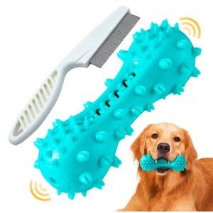 HESLAND Dog Chew Toothbrush Toys, Squeaky Teeth Cleaning Toy for Aggressive Chew